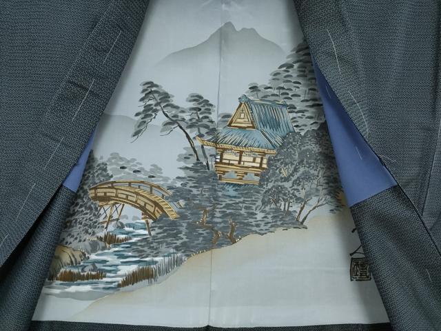 平和屋着物●男性 本場大島紬 アンサンブル・長襦袢(袷)セット 100亀甲 総詰め 正絹 逸品 未使用 AABI9720ck