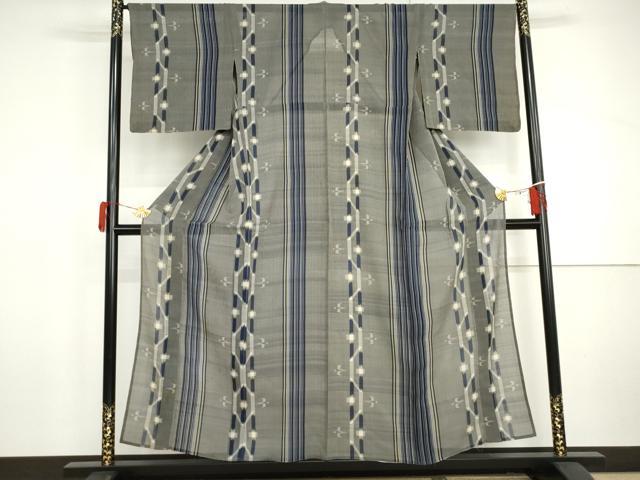 平和屋着物*夏物 紗紬 琉球絣文様 正絹 逸品 AABI9726cs