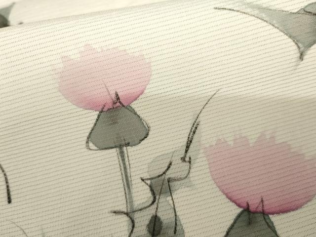 平和屋着物*夏物 小紋 絽 枝花文 正絹 逸品 AABI9727cs