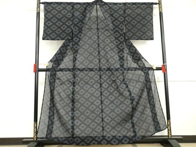 平和屋着物*夏物 小紋 紗 花菱文 正絹 逸品 AABI9730cs