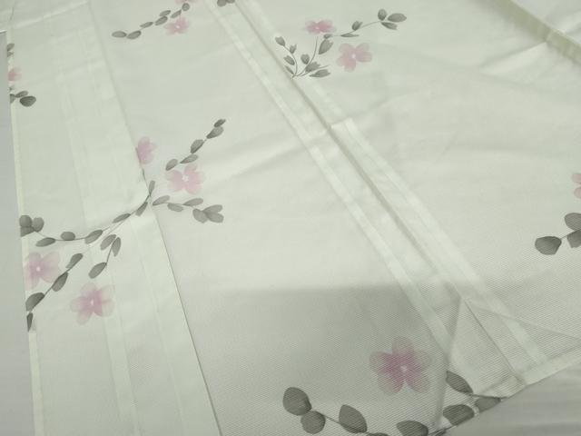 平和屋着物*夏物 小紋 絽 枝花文 洗える着物 AABI9732cs
