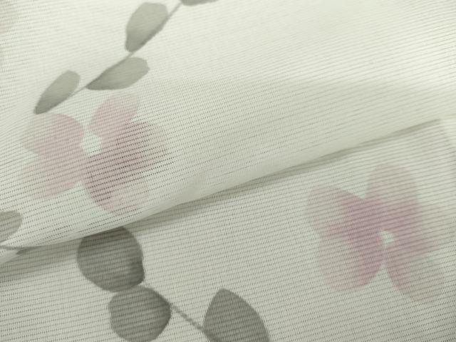 平和屋着物*夏物 小紋 絽 枝花文 洗える着物 AABI9732cs