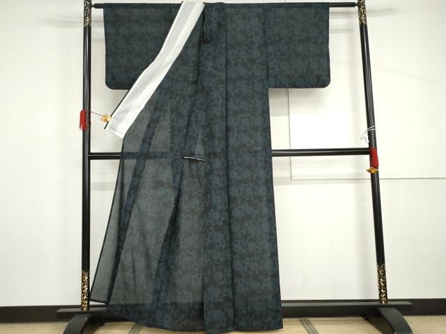 平和屋着物*夏物 小紋 花唐草文 洗える着物 AABI9736cs