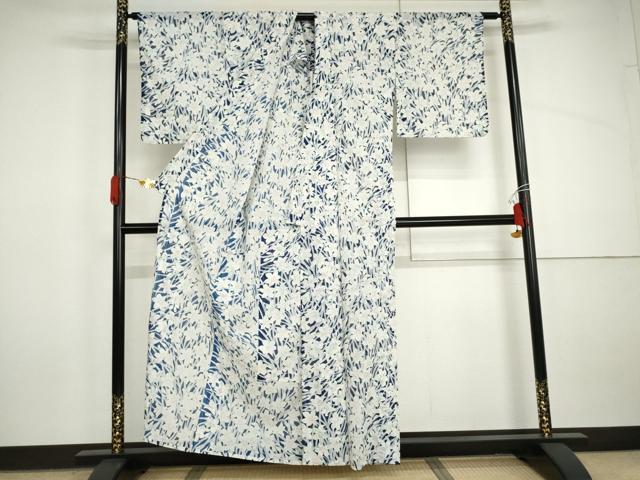 平和屋着物*夏物 小紋 絽 草花文 洗える着物 AABI9737cs