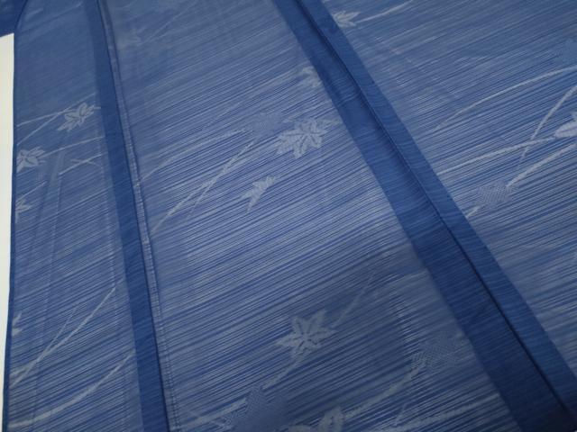 平和屋着物*夏物 色無地 変わり絽 楓紋紗 瑠璃色 洗える着物 AABI9744cs