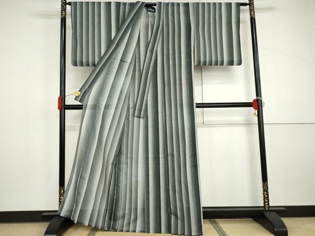 平和屋着物*夏物 小紋 霞縞 洗える着物 AABI9745cs
