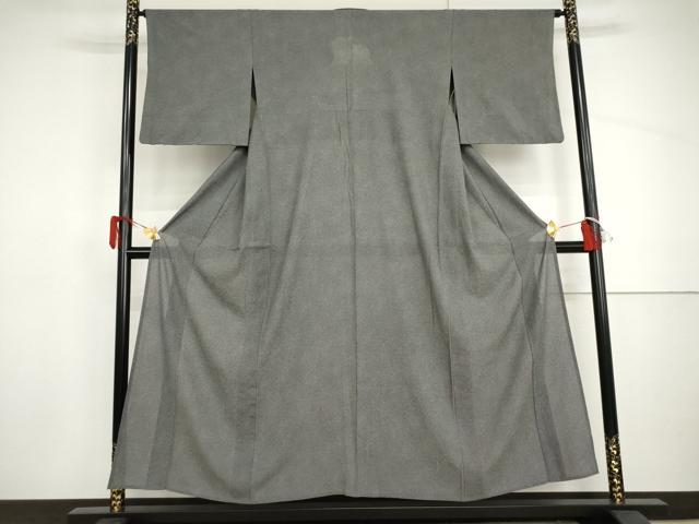 平和屋着物*夏物 江戸小紋 絽 鮫小紋柄 両面染 黒地 正絹 逸品 AABI9747cs