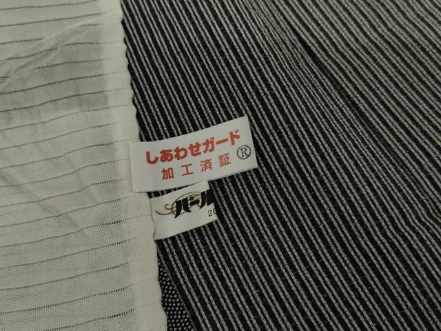 平和屋着物*夏物 江戸小紋 絽 鮫小紋柄 両面染 黒地 正絹 逸品 AABI9747cs