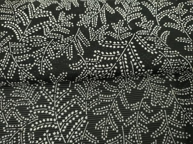 平和屋着物*夏物 小紋 絽 枝花文 黒地 高島屋扱い 洗える着物 AABI9750cs