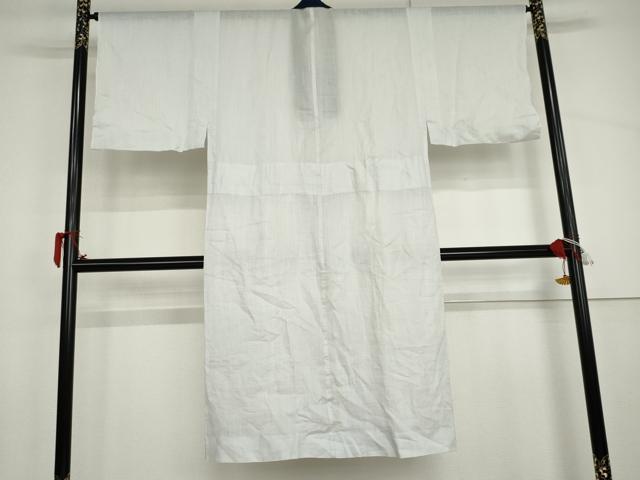 平和屋着物*夏物 男性 色無地 白梅鼠色 麻 AABI9751cs