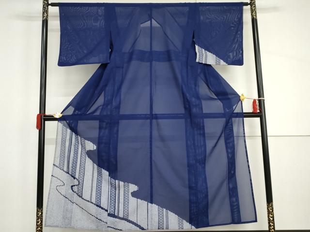平和屋着物*夏物 訪問着 絽 鹿の子麻の葉文様 洗える着物 AABI9755cs