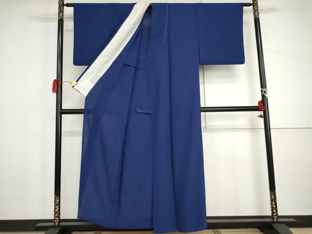 平和屋着物*夏物 色無地 絽 瑠璃紺色 正絹 逸品 AABI9764cs