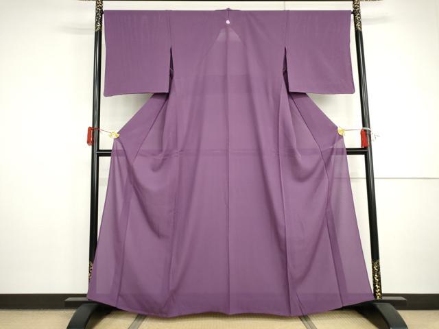 平和屋着物*夏物 色無地 絽 梅紫色 正絹 逸品 未使用 AABI9767cs