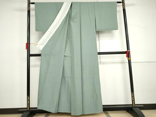 平和屋着物*夏物 色無地 絽 千草色 正絹 逸品 AABI9771cs