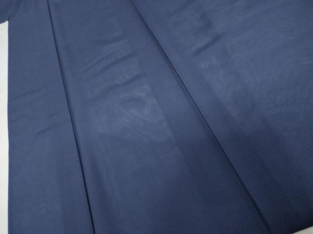 平和屋着物*夏物 色無地 絽 紺藍色 正絹 逸品 AABI9772cs