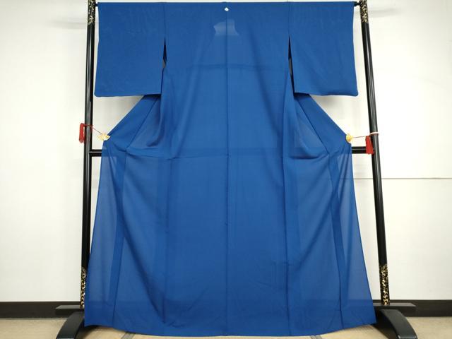 平和屋着物*夏物 色無地 絽 堅牢染 瑠璃色 保証書付き 正絹 逸品 AABI9773cs