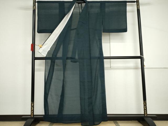 平和屋着物*夏物 色無地 流水紋紗 褐返色 AABI9775cs
