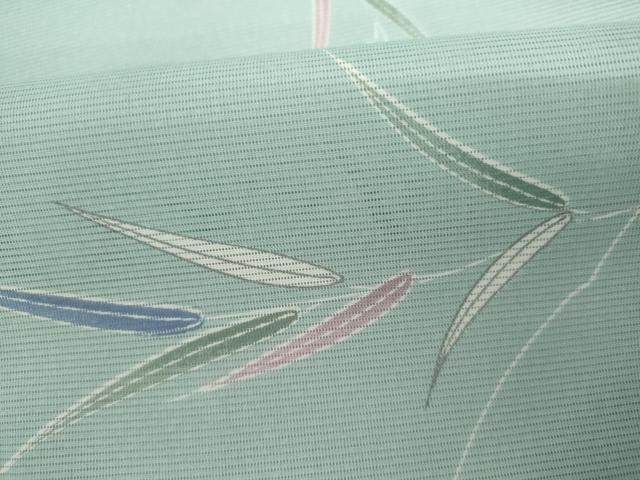平和屋着物*夏物 小紋 絽 枝葉文 洗える着物 AABI9782cs