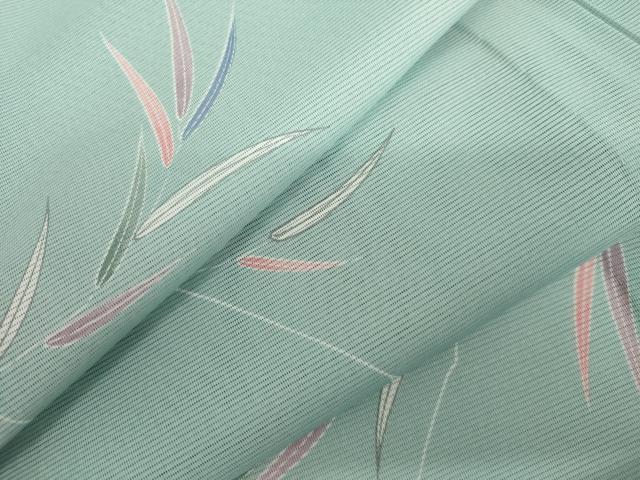 平和屋着物*夏物 小紋 絽 枝葉文 洗える着物 AABI9782cs