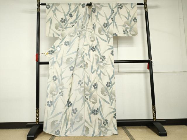 平和屋着物*夏物 撫松庵 小紋 セオアルファ 花雪輪に跳び兎 洗える着物 AABI9783cs