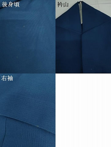 平和屋着物*夏物 色無地 絽 青藍色 正絹 逸品 AABI9789cs
