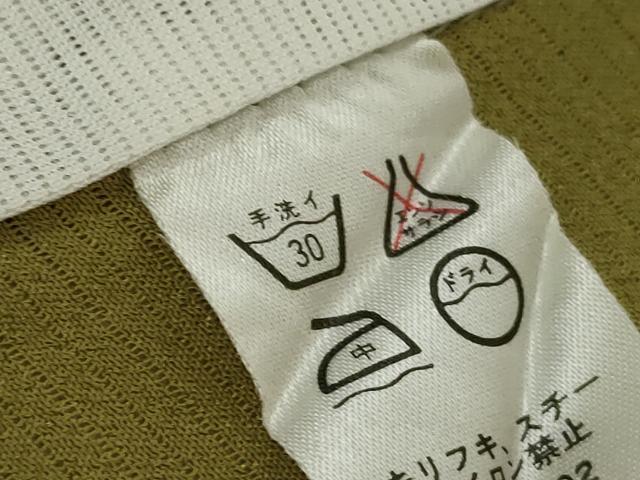 平和屋着物*夏物 色無地 絽縮緬 青丹色 洗える着物 AABI9794cs
