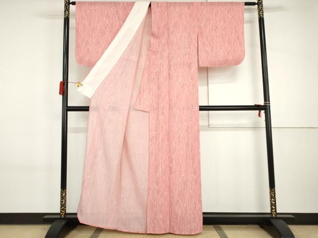 平和屋着物*夏物 小紋 絽 枝花文 正絹 逸品 未使用 AABI9797cs