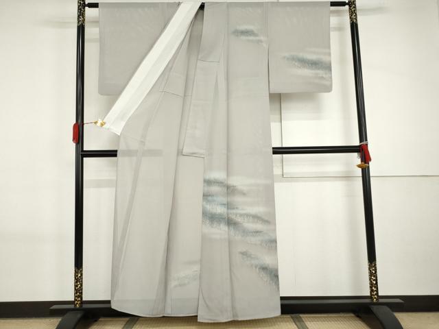 平和屋着物*夏物 訪問着 絽 手描き 草木文 暈し染め 正絹 逸品 AABI9798cs