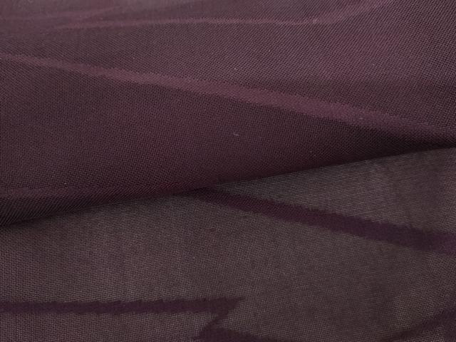 平和屋着物*夏物 色無地 紗 幾何学紋紗 茄子紺色 正絹 逸品 AABI9809cs