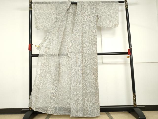 平和屋着物*夏物 小紋 幾何学文様 AABI9818cs