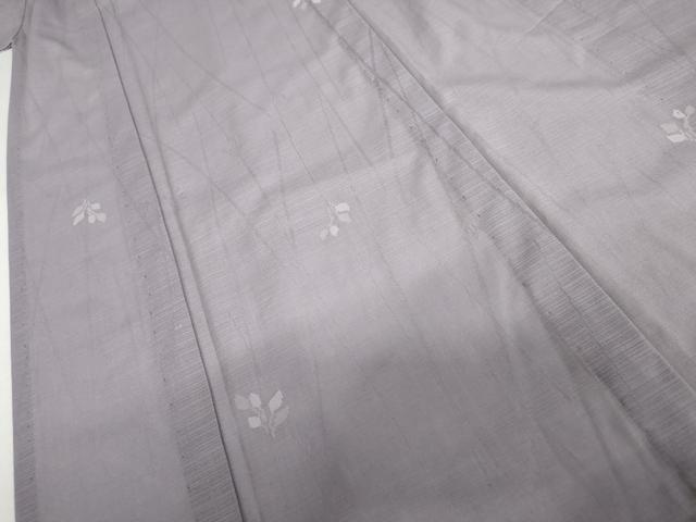 平和屋着物*夏物 色無地 変わり絽 枝葉紋紗 藤紫色 正絹 逸品 AABI9834cs