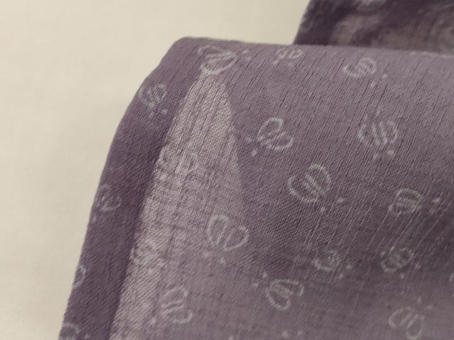 平和屋着物*夏物 小紋 紗 地紙草花文 洗える着物 AABI9849jd