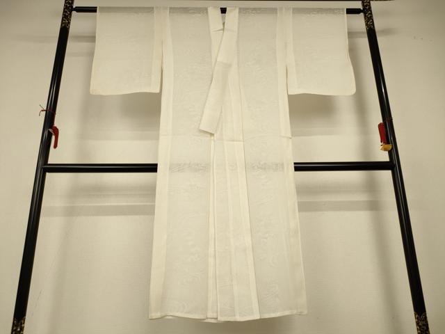 平和屋着物*夏物 長襦袢 流水草花紋紗 鳥の子色 正絹 逸品 AABI9850jd