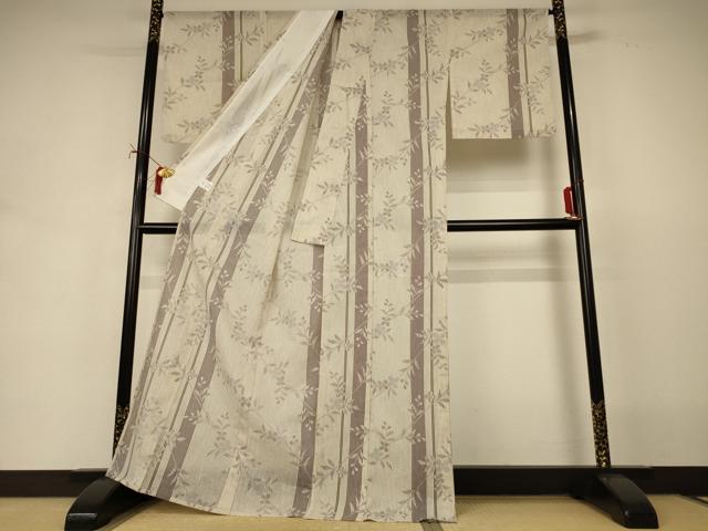 平和屋着物*夏物 小紋 紗 草花間道 洗える着物 AABI9852jd