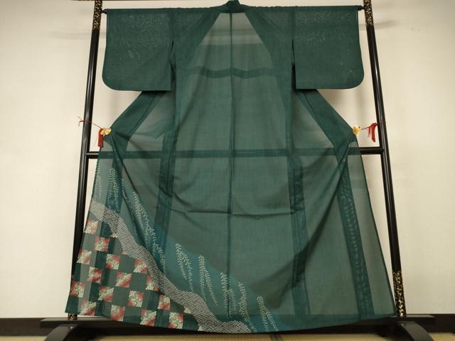 平和屋着物*夏物 訪問着 絽 道長文 洗える着物 AABI9859jd