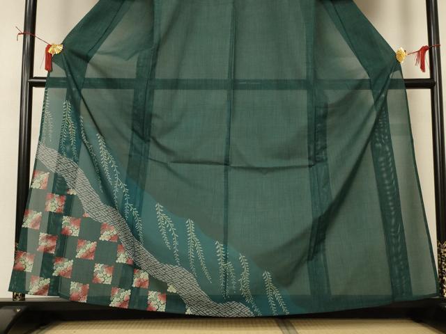 平和屋着物*夏物 訪問着 絽 道長文 洗える着物 AABI9859jd