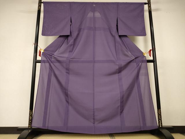 平和屋着物*夏物 洗える最高級着物 <英>はなぶさ謹製 色無地 絽 葡萄鼠色 洗える着物 AABI9861jd