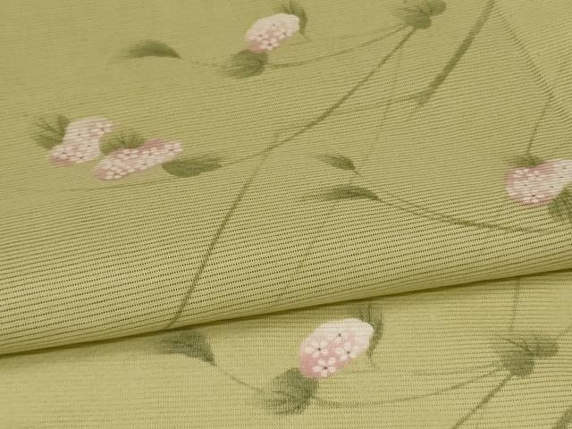 平和屋着物*夏物 小紋 絽 草花文 洗える着物 AABI9880jd