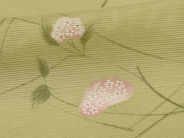 平和屋着物*夏物 小紋 絽 草花文 洗える着物 AABI9880jd
