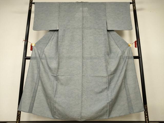 平和屋着物*夏物 小紋 絽 流水草花文 洗える着物 AABI9888jd