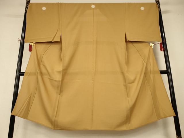 平和屋着物*夏物 男性 色紋付 絽 黄橡色 正絹 逸品 AABI9899jd