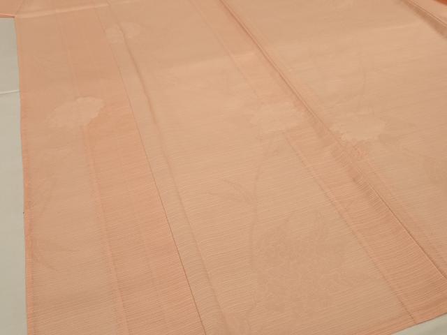 平和屋着物*夏物 色無地 変わり絽 草花紋紗 赤香色 正絹 逸品 AABI9900jd