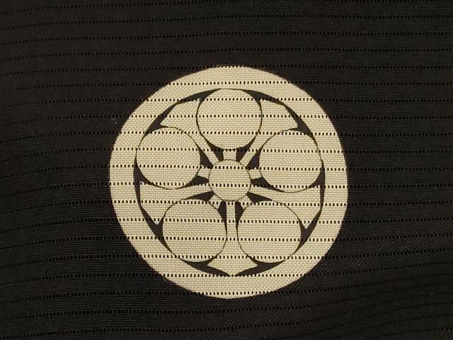 平和屋着物*夏物 男性 黒紋付 絽 正絹 逸品 AABI9902jd