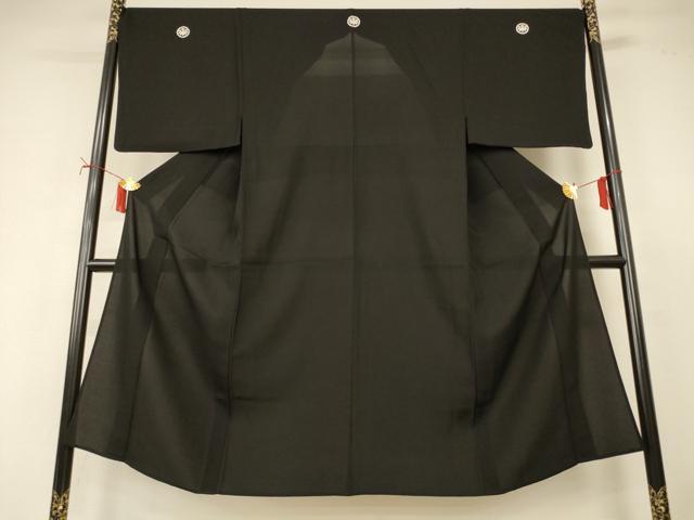 平和屋着物*夏物 男性 黒紋付 絽 正絹 逸品 AABI9903jd