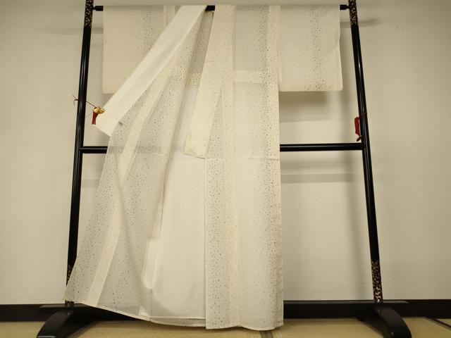 平和屋着物*夏物 小紋 紗 粋紗絣 霞間道 証紙付き 正絹 逸品 AABI9905jd