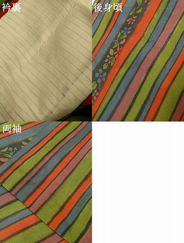 平和屋着物*夏物 小紋 絽 草花間道 正絹 逸品 AABI9914jd