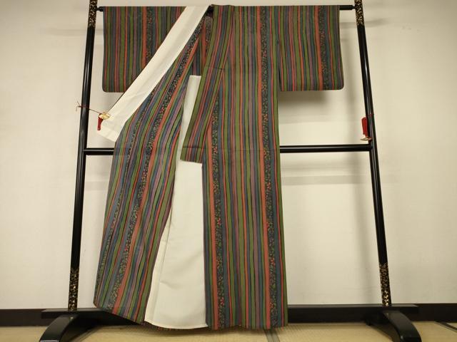 平和屋着物*夏物 小紋 絽 草花間道 正絹 逸品 AABI9914jd