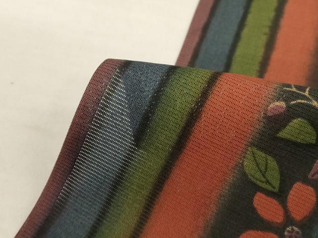 平和屋着物*夏物 小紋 絽 草花間道 正絹 逸品 AABI9914jd