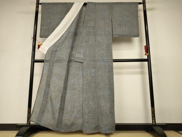 平和屋着物*夏物 小千谷ちぢみ 舞蝶文 麻 逸品 AABI9924jd