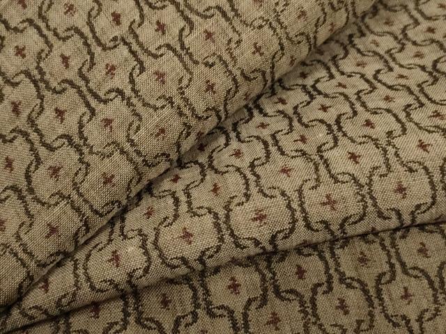 平和屋着物*夏物 小千谷ちぢみ 幾何学文様 麻 逸品 AABI9928jd